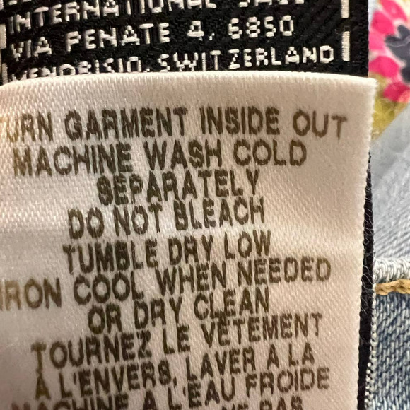 7 For All Mankind Girls Ankle Skinny Jeans Size 25 w/Pink Metallic Fringe - Picture 8 of 8